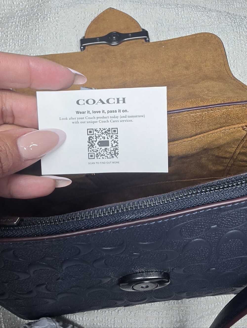 Coach Morgan Satchel Pebbled Leather Top-Handle Midnight Navy NWT - Picture 9 of 11
